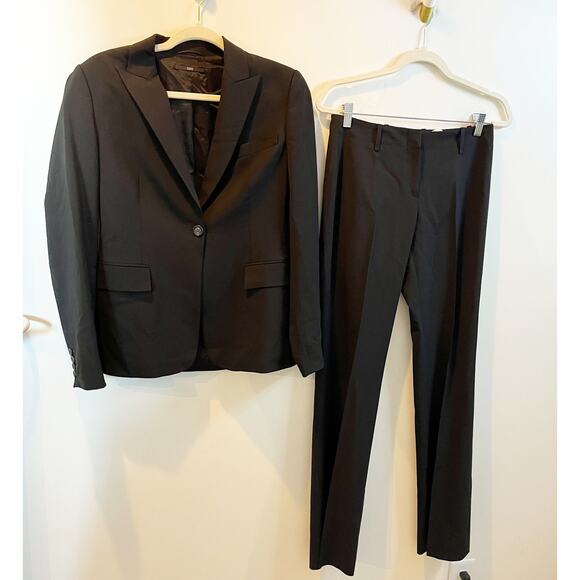 Hugo Boss Jackets & Blazers - BOSS Hugo Boss Peak Lapel Single Breasted Blazer & Trouser Pant Sets Black 2